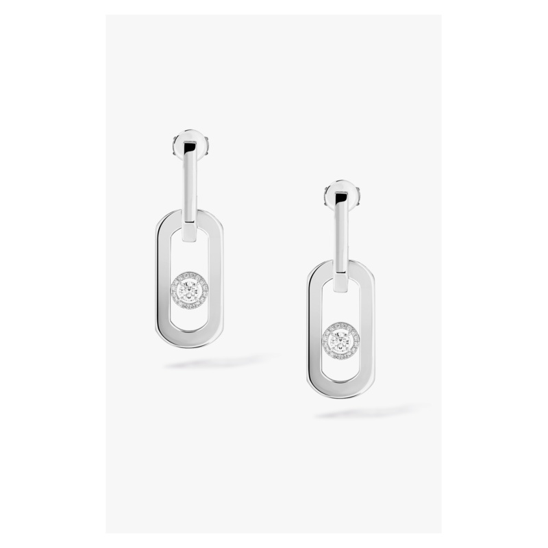 So Move XL Pendant Earrings in White Gold – Messika