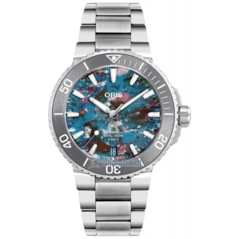 01 400 7790 4150-07 8 23 02PEB Calibre 400 UPCYCLE Oris Aquis Date 43.5mm Mens Watch
