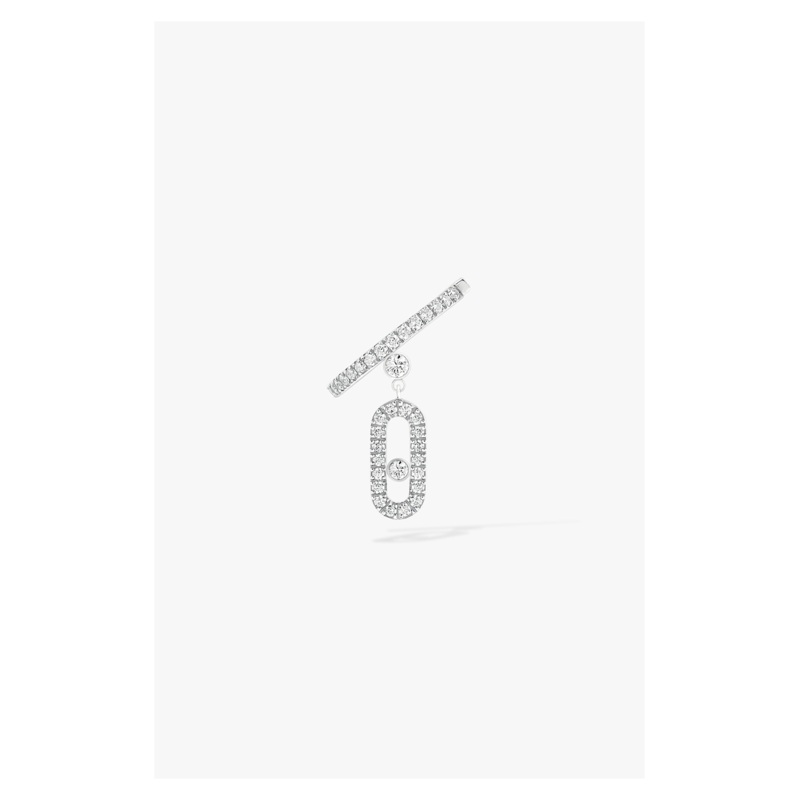 Move Uno Single Clip Earring in White Gold – Messika