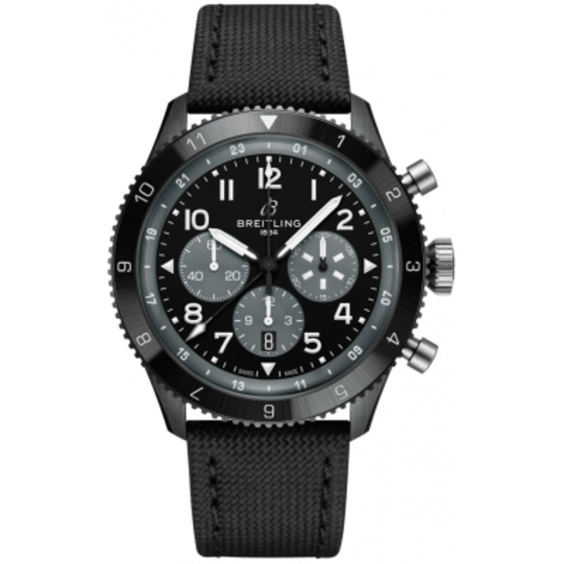 sb04451a1b1x1 Mosquito Night Fighter Breitling Super AVI B04 Chronograph GMT 46mm Mens Watch