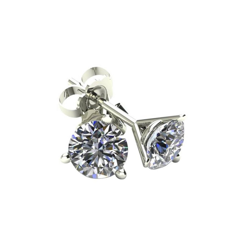 Diamond Martini Earrings, 0.2 Carat on 14k White Gold