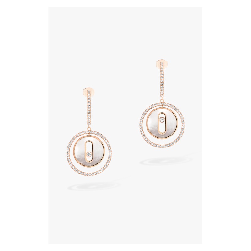 Lucky Move Mother-Of-Pearl Earrings in Pink Gold – Messika