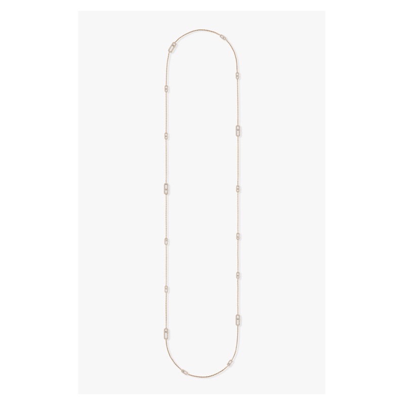 Move Uno Long Necklace in Pink Gold – Messika