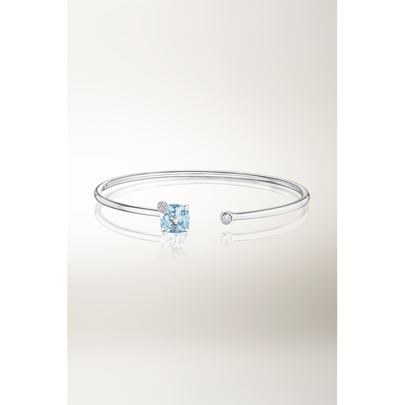 Peekaboo Aquamarine Bangle – 18K White Gold – Bucherer Fine Jewellery
