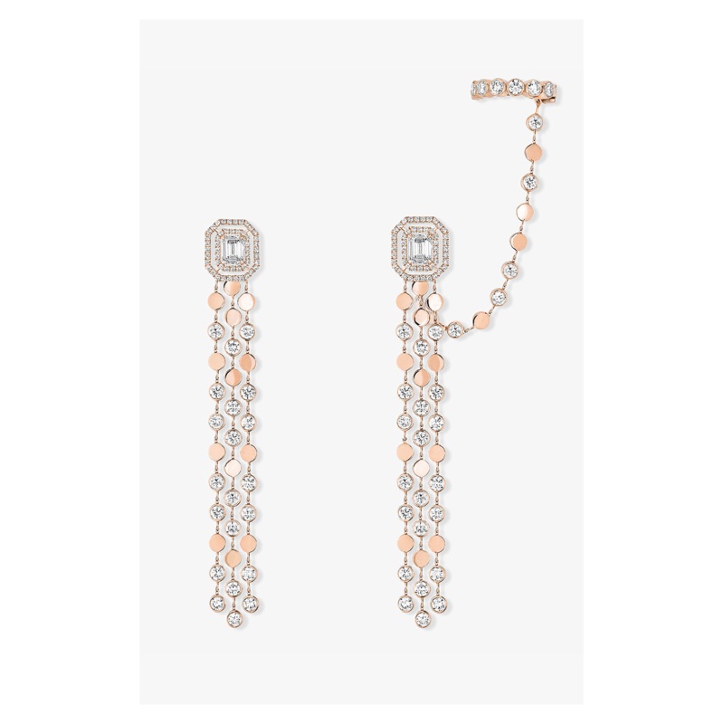 D-Vibes Multi Row Earrings in Pink Gold – Messika