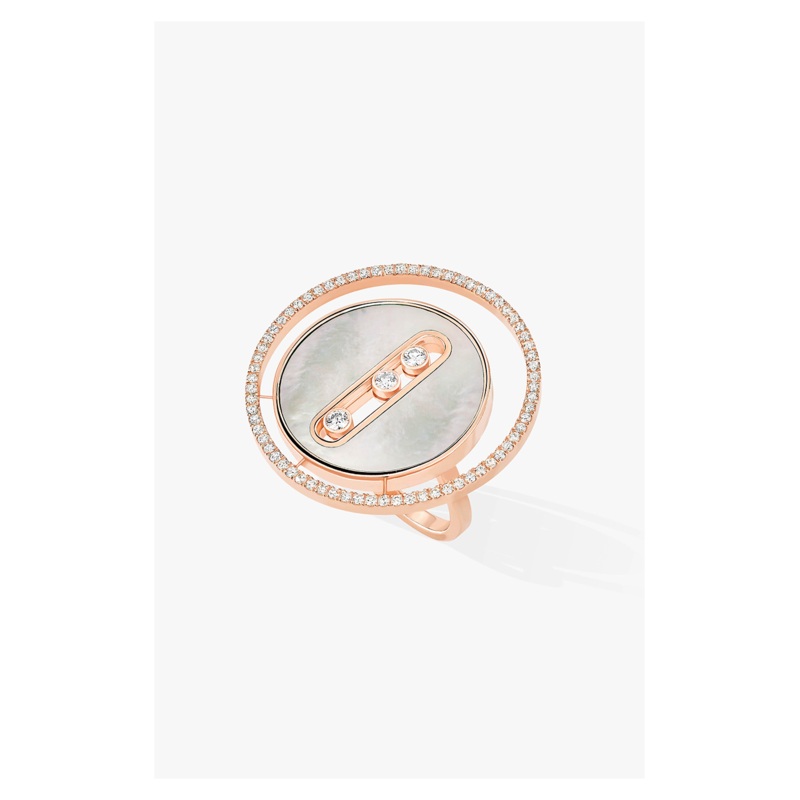 Lucky Move Mother-Of-Pearl LM Ring in Pink Gold Size 53 – Messika