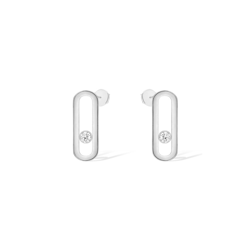 Move Uno Stud Earrings in White Gold – Messika