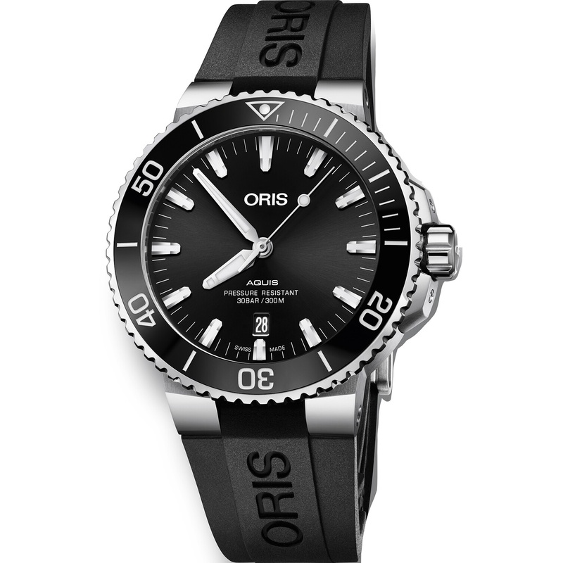 Oris Aquis Date 43.5mm Black Dial on Rubber Strap 01 733 7730 4134-07 4 24 64EB