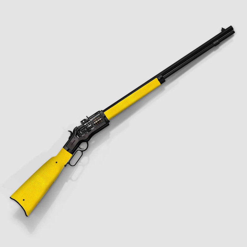 Winchester Reimagined Black Yellow Galuchat Tashi Clock