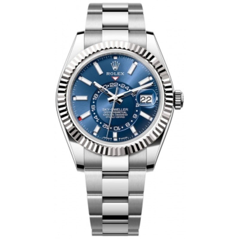 336934 Blue Oyster Rolex Sky Dweller 42mm Mens Watch