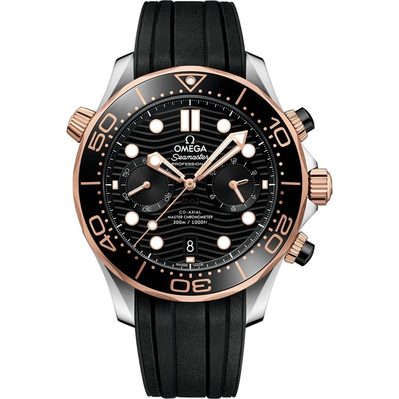 Omega Seamaster Diver 300m Sedna Gold and Steel Chronograph 210.22.44.51.01.001