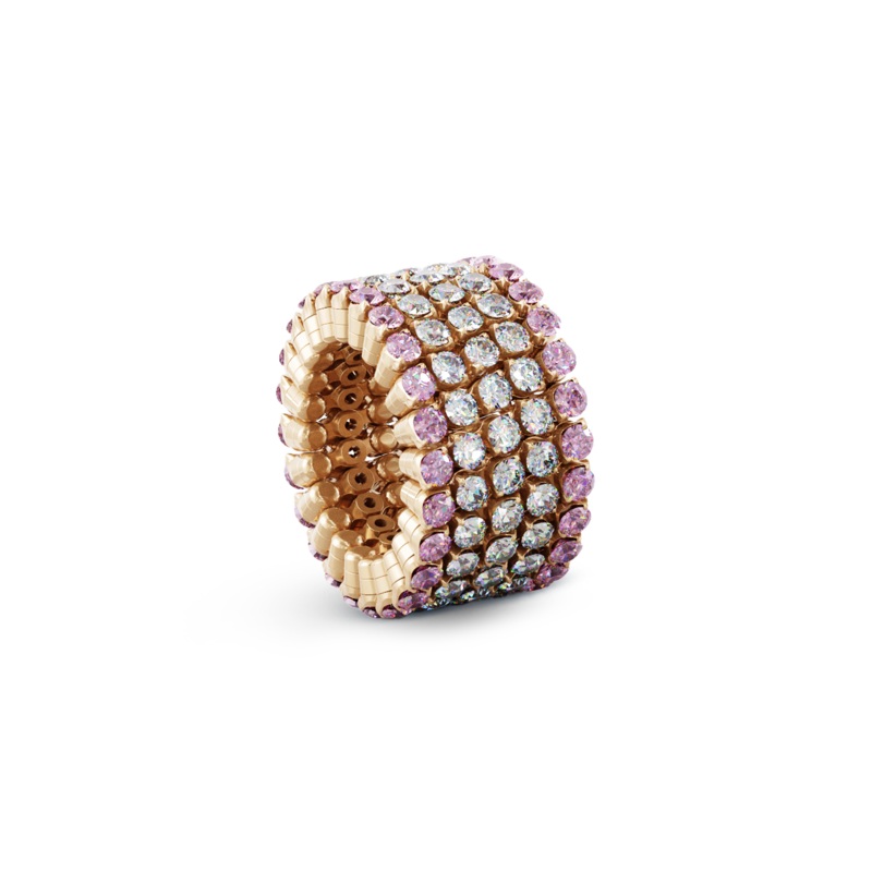 Serafino 5-row Ring Bracelet in Pink Gold with Pink Sapphires – Serafino Consoli Jewelry