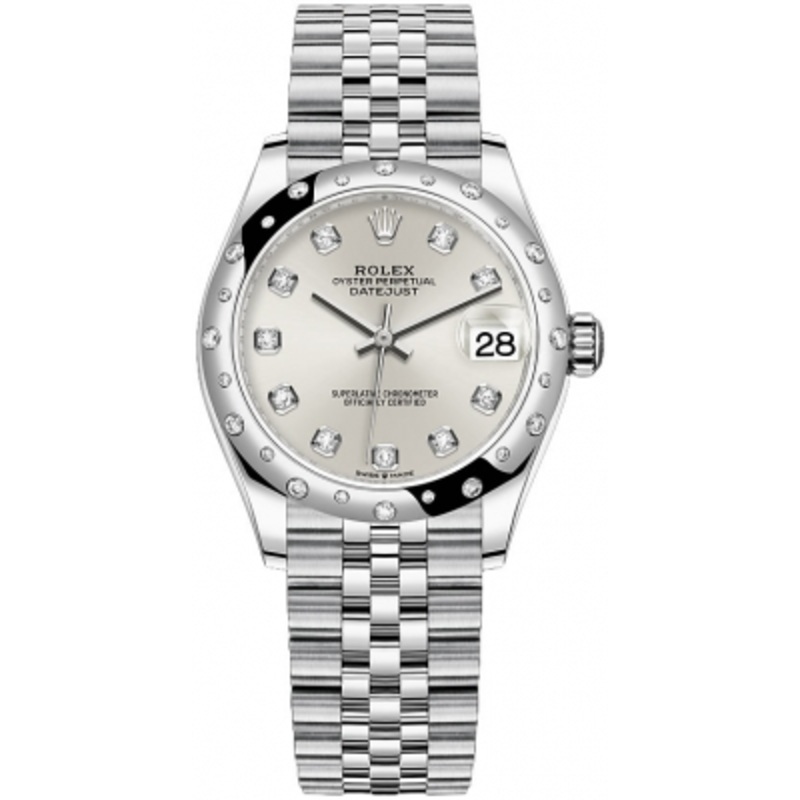 278344rbr Silver Diamond Jubilee Rolex Datejust 31mm Stainless Steel Ladies Watch