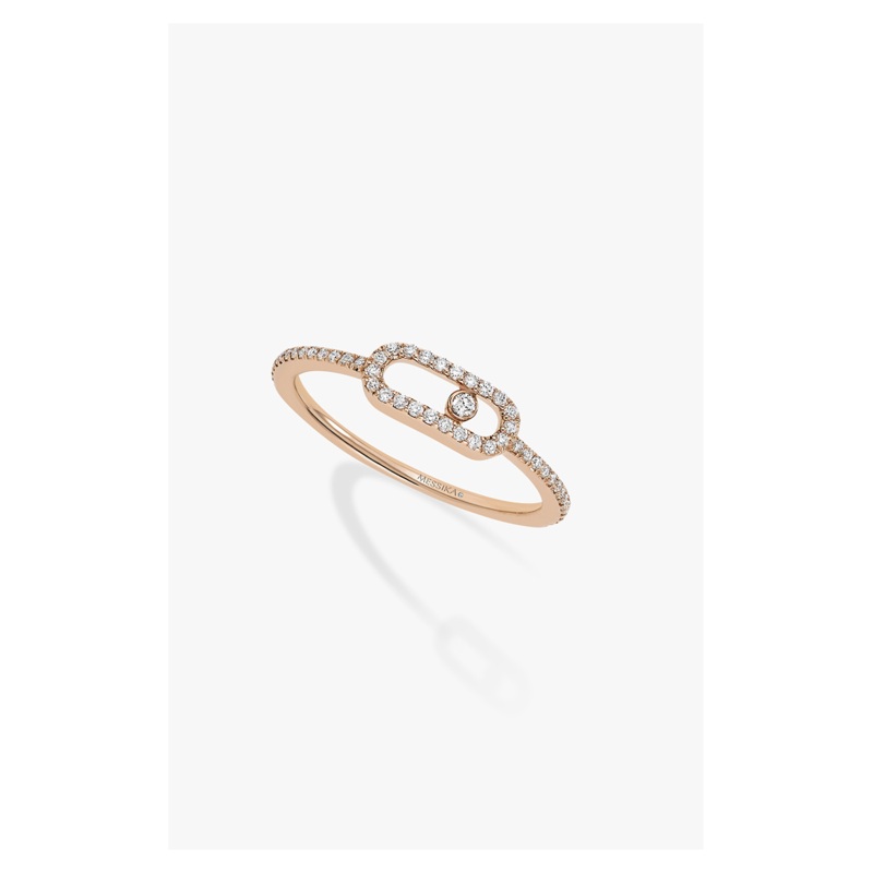 Move Uno Pav Ring in Pink Gold Size 53 – Messika