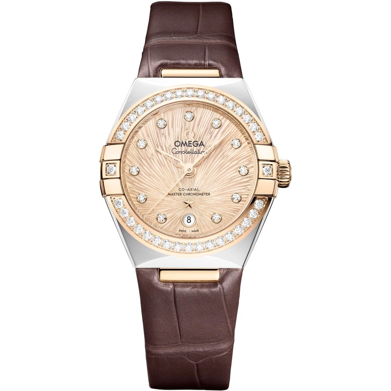 Omega 131.28.29.20.58.001 Constellation Yellow Dial Steel Gold and Diamonds 29mm