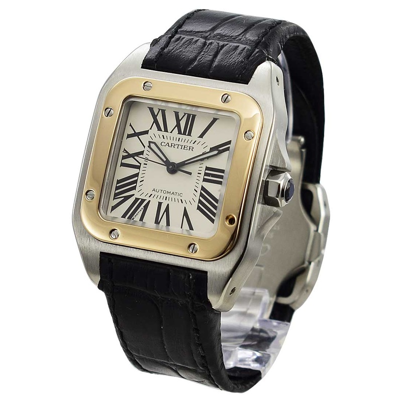 W20107X7 Cartier Santos 100 Small Size   2 Tone