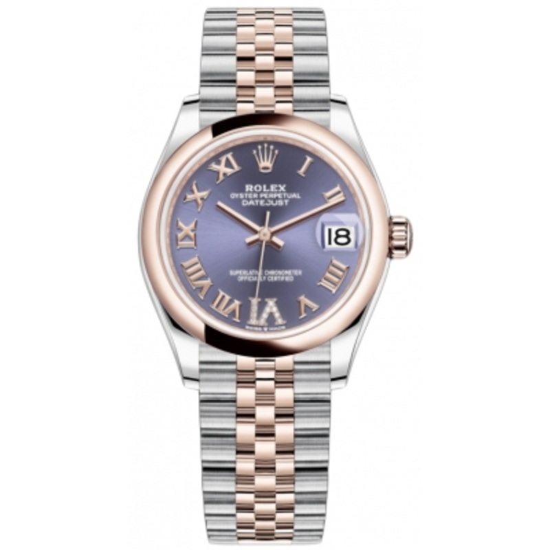 278241 Aubergine Roman VI Jubilee Rolex Datejust 31mm Stainless Steel and Rose Gold Ladies Watch