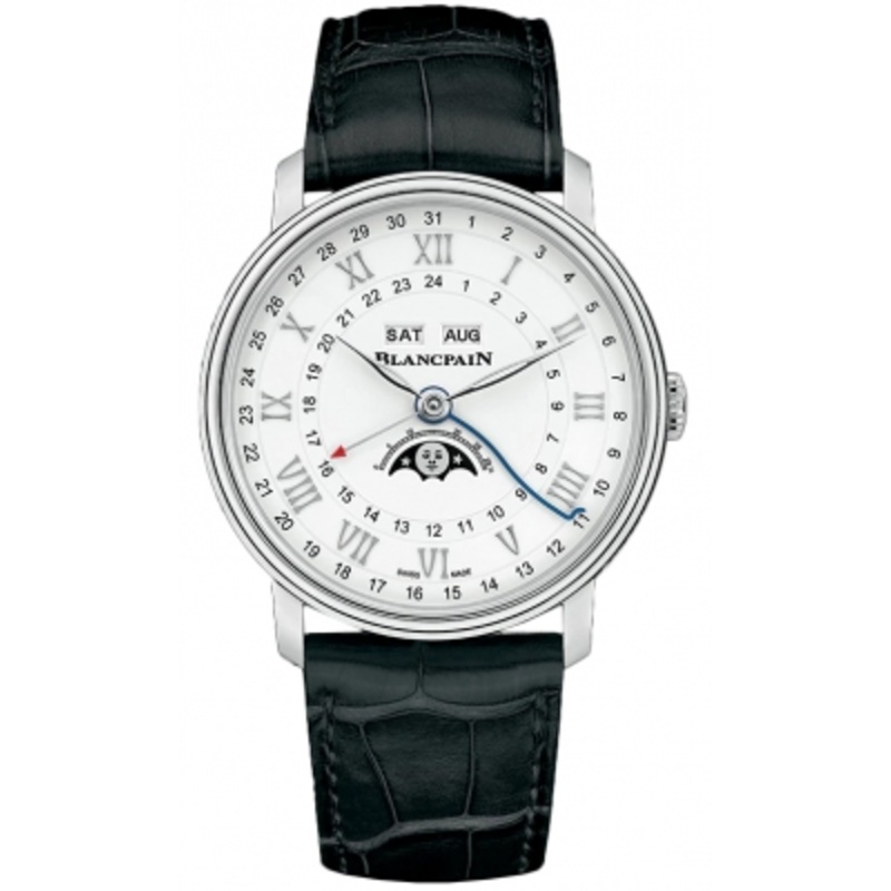 6676-1127-55b   Blancpain Villeret Moonphase Complete Calendar GMT 40mm Mens Watch