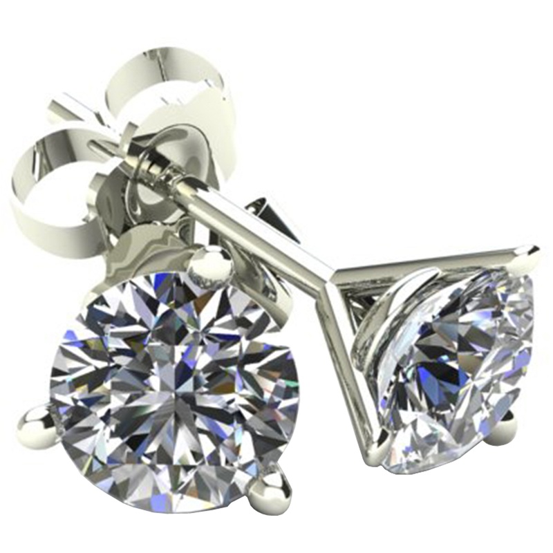 Buy Round Diamond Stud Earrings, 0.25 Carat on 14k White Gold on Sale