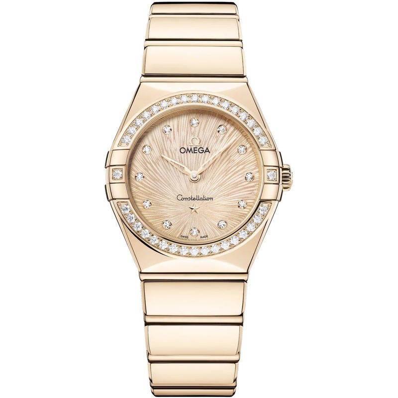 Omega 131.55.28.60.58.001 Constellation Yellow Dial Gold and Diamonds 28mm