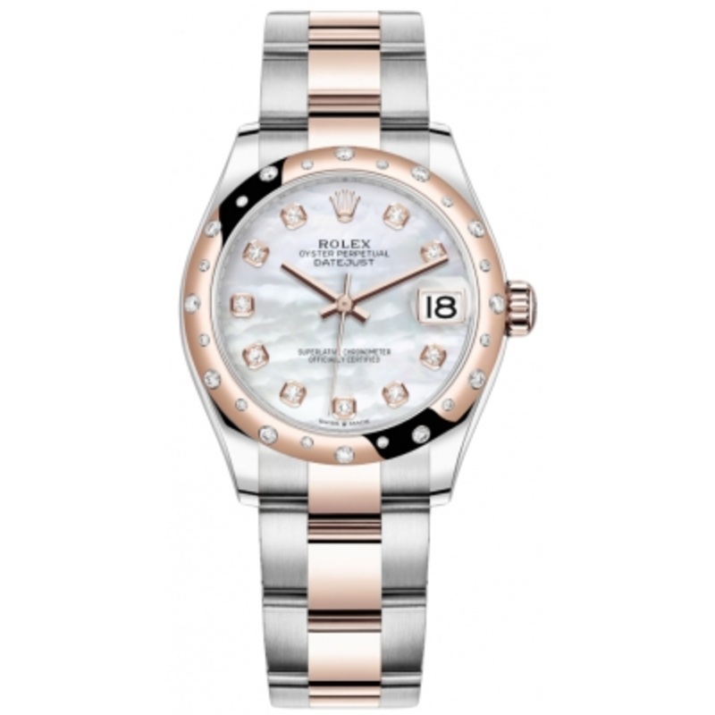 278341rbr MOP Diamond Oyster Rolex Datejust 31mm Stainless Steel and Rose Gold Ladies Watch