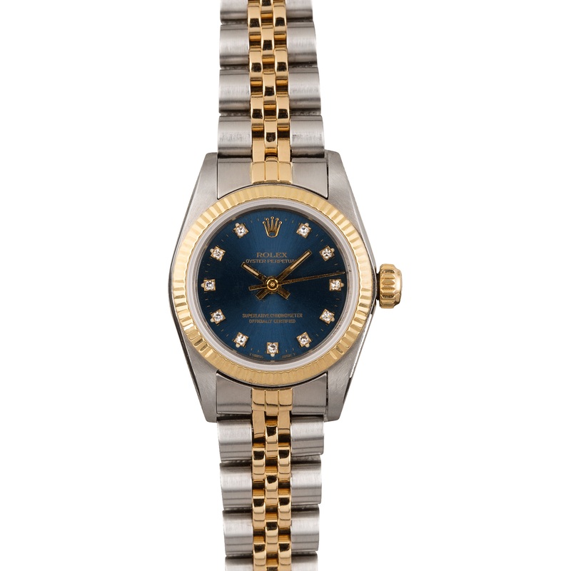 Used Rolex Oyster Perpetual 67193 Blue Diamond Dial