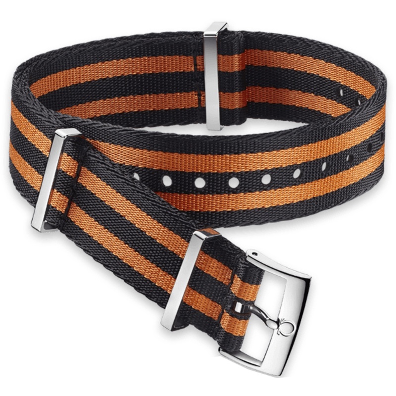 031ZSZ002047 | Omega 21mm Black and Orange Nato Strap