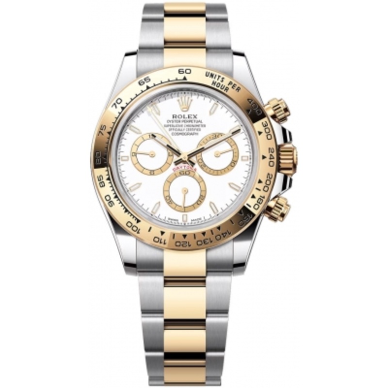 126503 White Rolex Cosmograph Daytona Steel and Gold Mens Watch