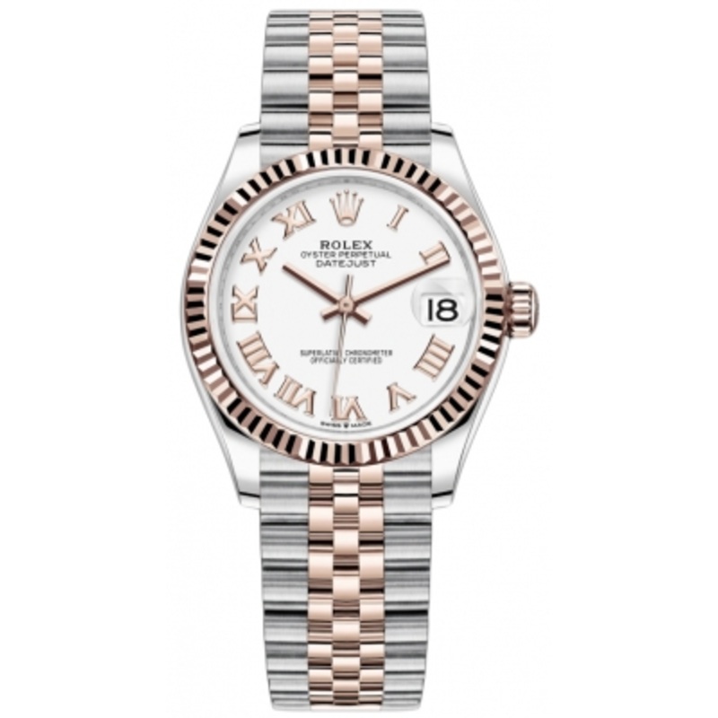 278271 White Roman Jubilee Rolex Datejust 31mm Stainless Steel and Rose Gold Ladies Watch