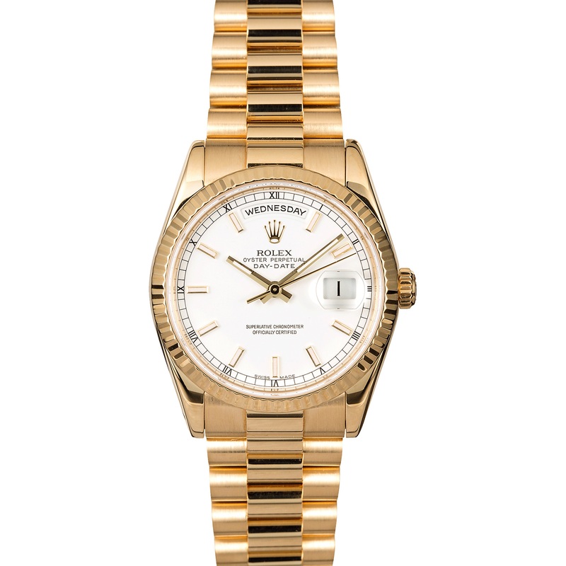Rolex President 118238 White Luminescent Dial