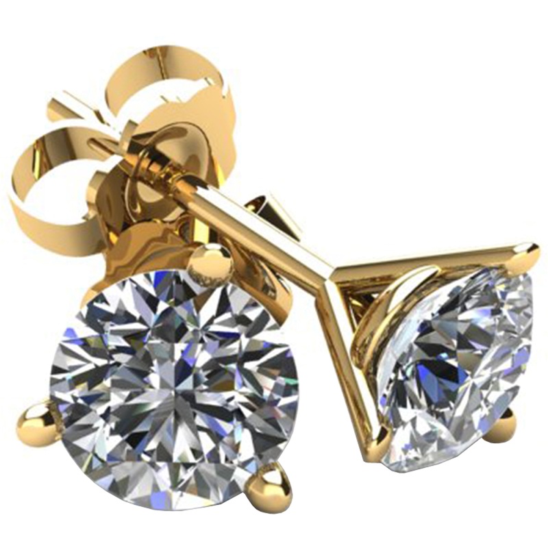 Diamond Stud Yellow Gold Earrings 3ME50YG on Sale