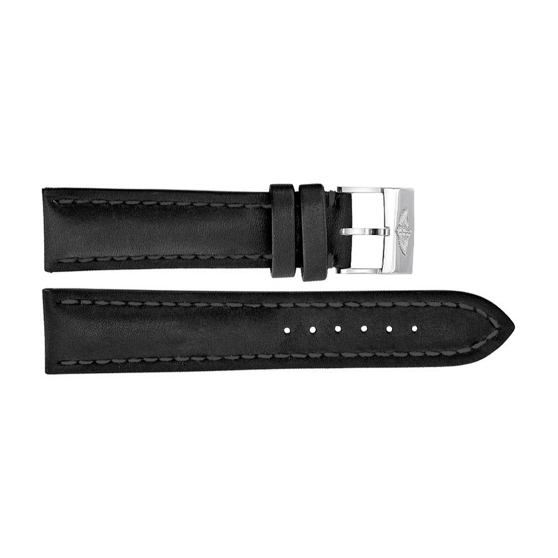 482X Breitling Black Leather Strap 21/18 BLKLT