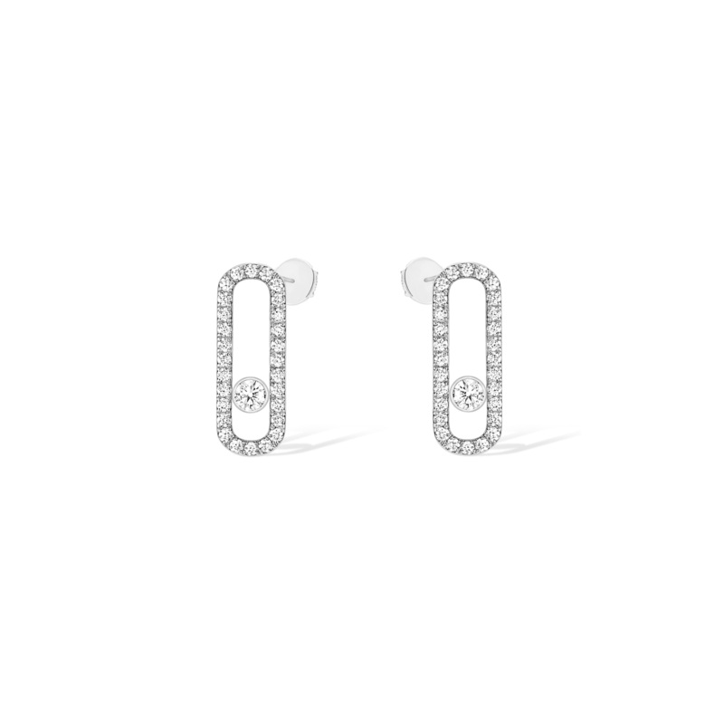 Move Uno Pav Studs in White Gold – Messika
