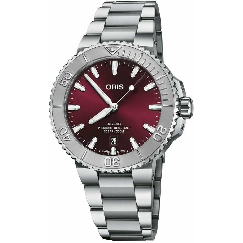 Oris Aquis 41mm Cherry Dial 01 733 7766 4158-07 8 22 05 PEB
