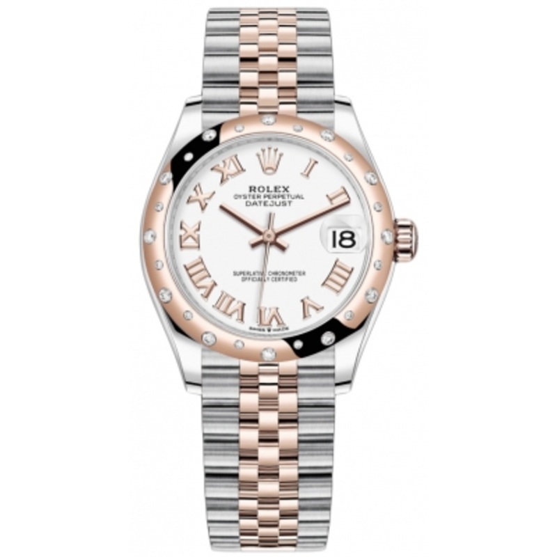 278341rbr White Roman Jubilee Rolex Datejust 31mm Stainless Steel and Rose Gold Ladies Watch