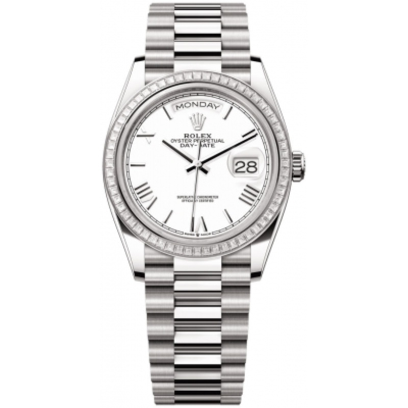 128399TBR White Roman Index   Rolex Day-Date 36mm White Gold Midsize Watch