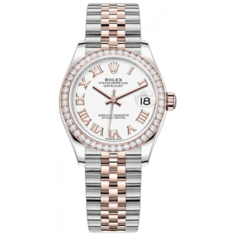 278381rbr White Roman Jubilee Rolex Datejust 31mm Stainless Steel and Rose Gold Ladies Watch
