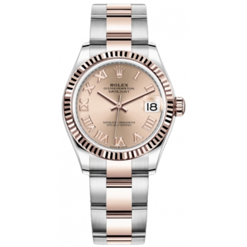 278271 Rose Roman Oyster Rolex Datejust 31mm Stainless Steel and Rose Gold Ladies Watch