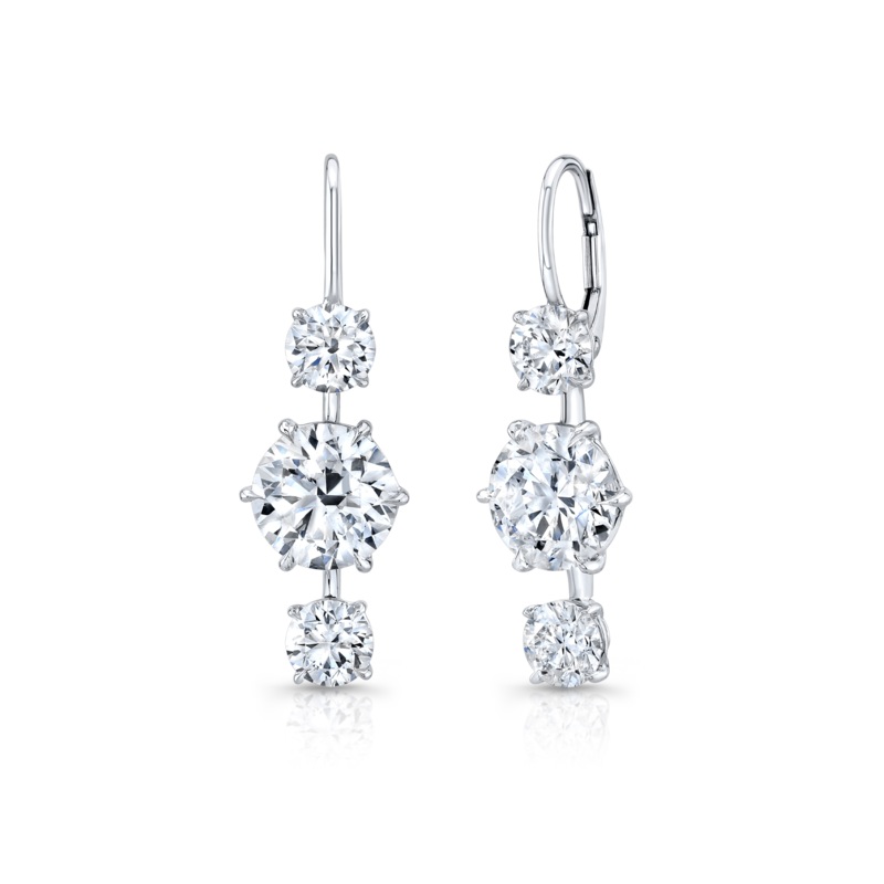 Brilliant Cut DIamond Drop Earrings in White Gold – Rahaminov Diamonds