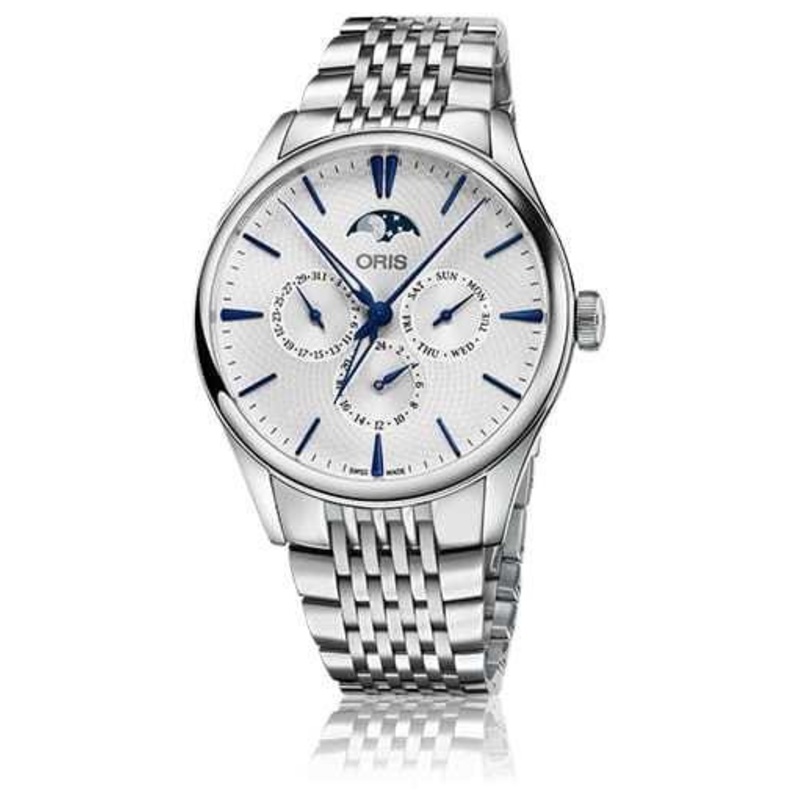 Oris Artelier Complication Silver Blue on Bracelet