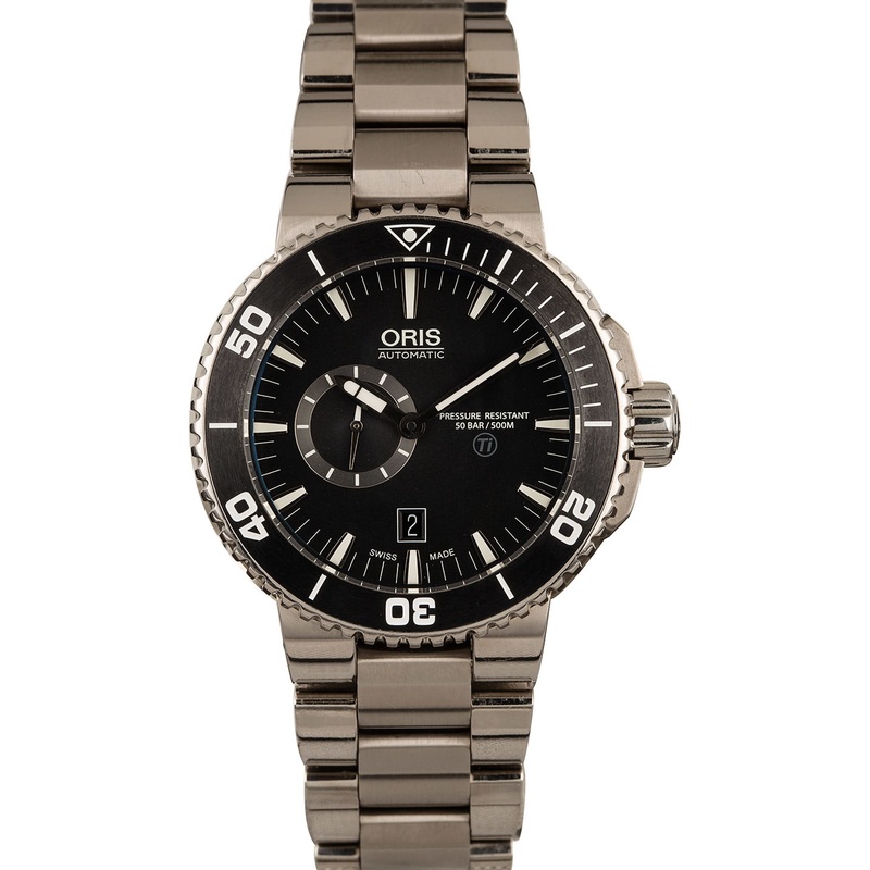 Buy Like-New Oris Aquis Titan Small 01 743 7664 7154-07 8 26 75PEB