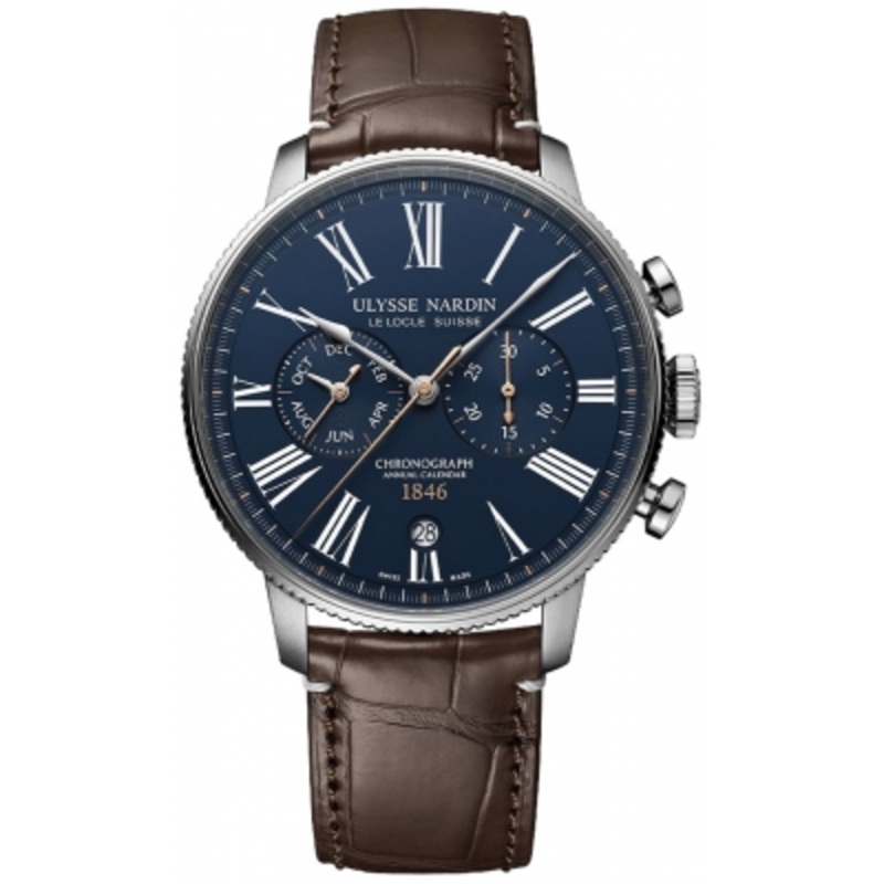 1533-320le-3a-175/1a Ulysse Nardin Marine Torpilleur Annual Chronograph 44mm Mens Watch