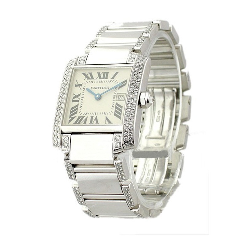 WE1003SF Cartier Tank Francaise White Gold   Bracelet