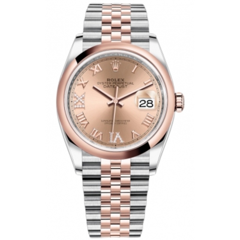 126201 Rose VI IX Roman Jubilee Rolex Datejust 36mm Stainless Steel and Rose Gold Ladies Watch