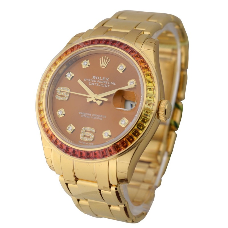 86348SAJOR 000 Rolex Masterpiece Midsize Yellow Gold / Diamond Bezel