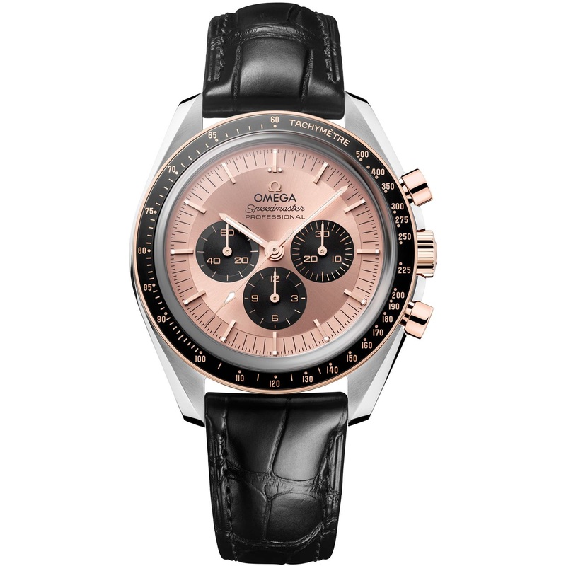 Omega 310.23.42.50.99.001 Speedmaster Moonwatch Professional 42mm Steel Senda Gold on Alligator Strap