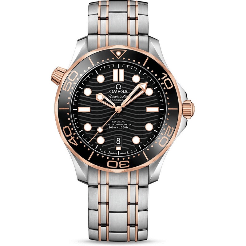 Omega Seamaster Diver 300M Co-Axial Master Chronometer Black Dial Sedna Gold