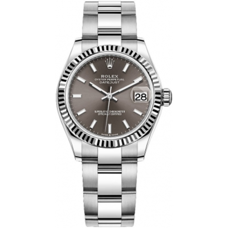 278274 Dark Grey Index Oyster Rolex Datejust 31mm Stainless Steel Ladies Watch