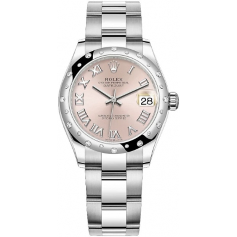 278344rbr Pink Roman Oyster Rolex Datejust 31mm Stainless Steel Ladies Watch