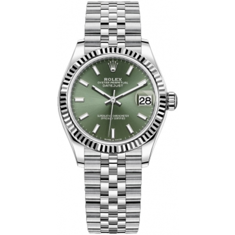 278274 Mint Green Index Jubilee Rolex Datejust 31mm Stainless Steel Ladies Watch